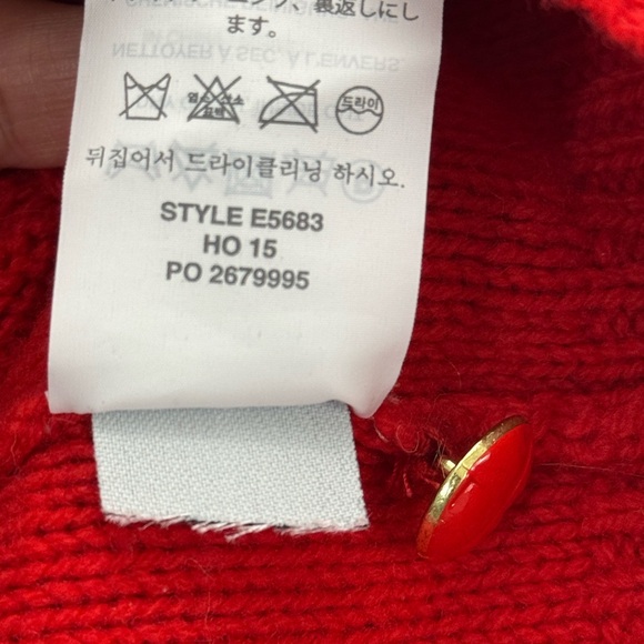 J. Crew Perfect Cable-Knit Wool Crewneck Sweater Red Size Medium - Picture 8 of 8